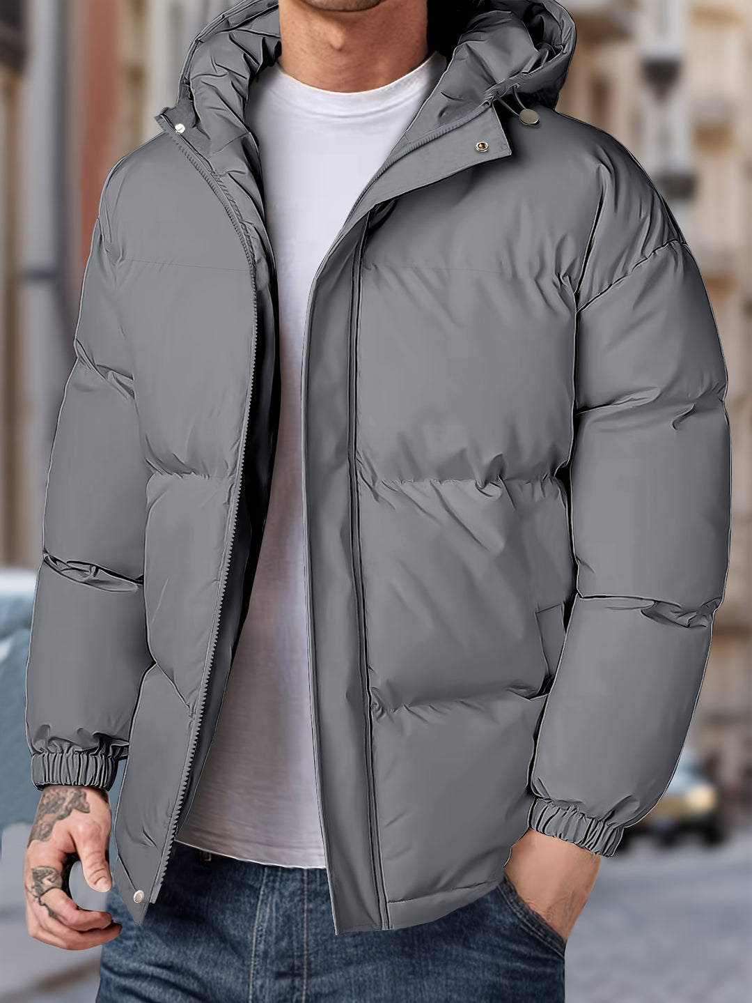 Men's Winter Windproof Hooded Jacket-Bennys Beauty World