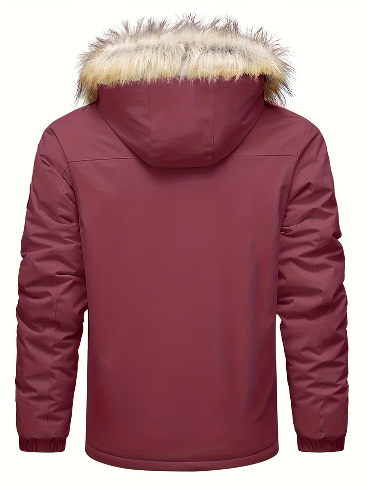 Men's Casual Warm Padded Jacket With Detachable Hood-Jacket-Bennys Beauty World