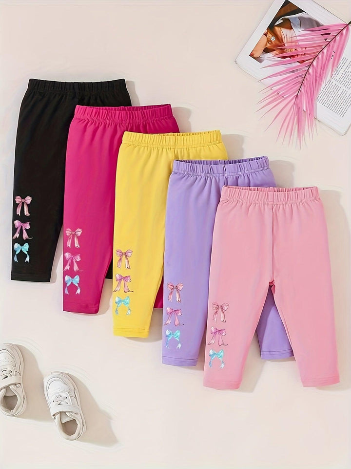 5pcs Bows Print Pants For Baby Girls-Bennys Beauty World