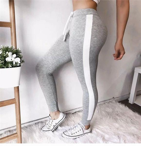 2pcs Women's Gym Striped Sweat Pants Bennys Beauty World