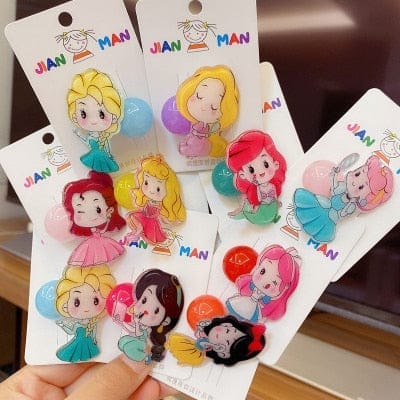 2pcs children hair clip cute cartoon princess bear clip baby girl hairpin hair accessory headdress Bennys Beauty World