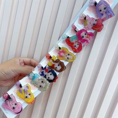 2pcs children hair clip cute cartoon princess bear clip baby girl hairpin hair accessory headdress Bennys Beauty World