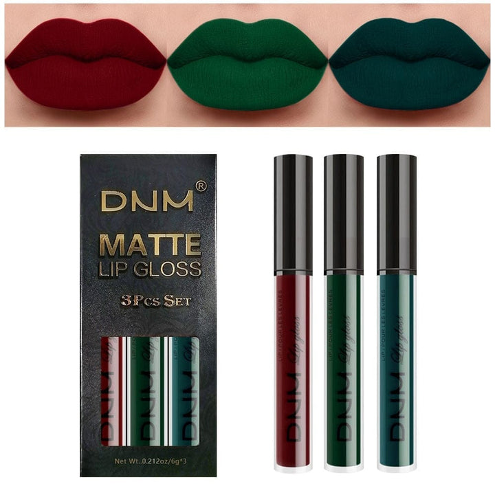 3 Colors/set Matte Velvet Lip Gloss Non-Stick Cup Waterproof Lipstick Bennys Beauty World