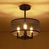 3-Light Industrial Ceiling Light, Modern Black Semi Flush Mount Light Bennys Beauty World