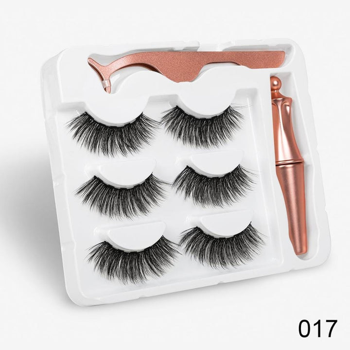 3 Pairs Magnetic Eyelashes Natural Long Magnetic Eyeliner & Magnetic False Eyelashes Bennys Beauty World