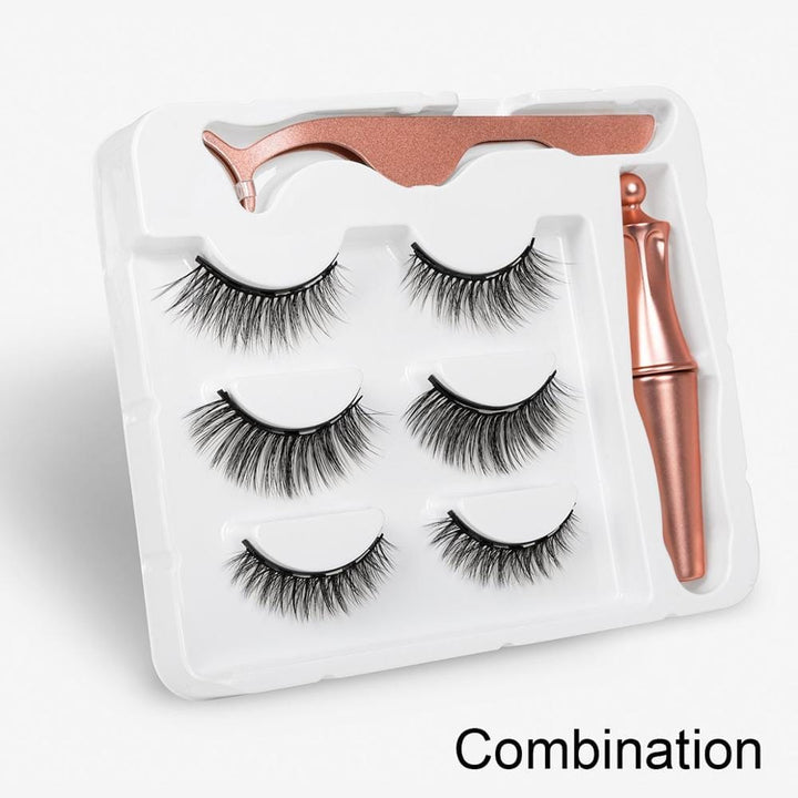 3 Pairs Magnetic Eyelashes Natural Long Magnetic Eyeliner & Magnetic False Eyelashes Bennys Beauty World