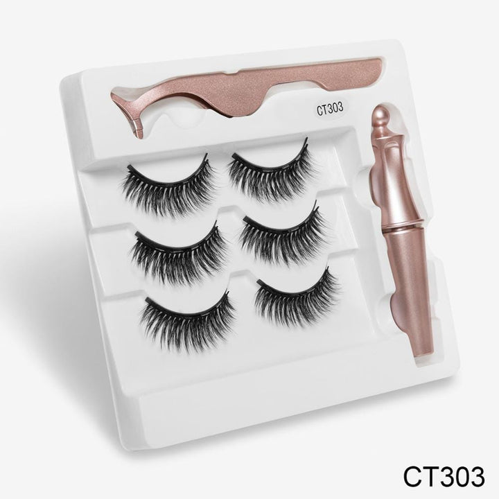 3 Pairs Magnetic Eyelashes Natural Long Magnetic Eyeliner & Magnetic False Eyelashes Bennys Beauty World