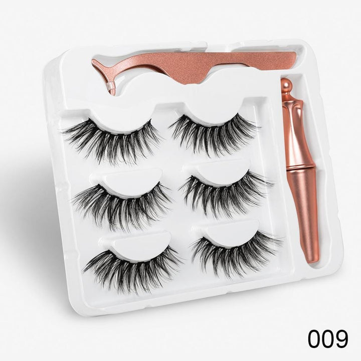 3 Pairs Magnetic Eyelashes Natural Long Magnetic Eyeliner & Magnetic False Eyelashes Bennys Beauty World