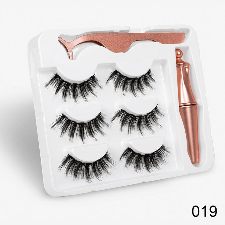 3 Pairs Magnetic Eyelashes Natural Long Magnetic Eyeliner & Magnetic False Eyelashes Bennys Beauty World