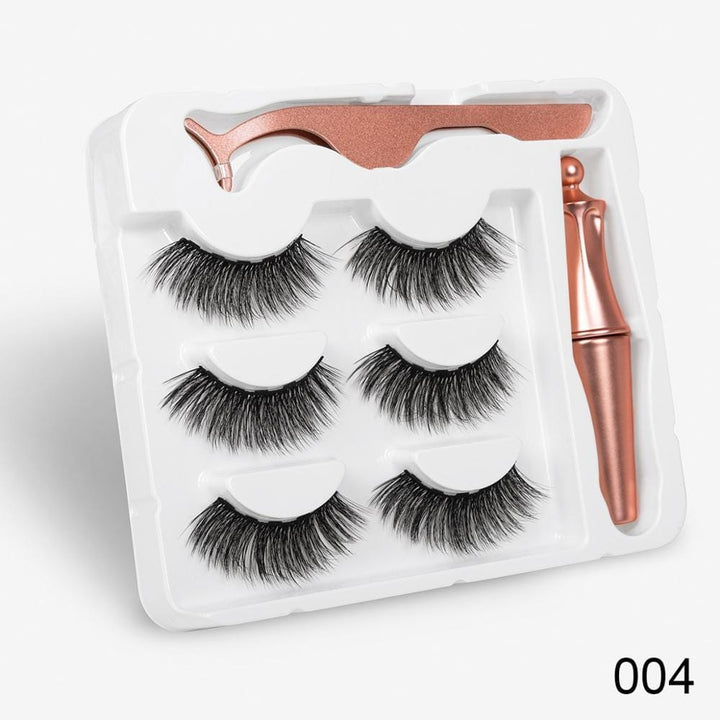 3 Pairs Magnetic Eyelashes Natural Long Magnetic Eyeliner & Magnetic False Eyelashes Bennys Beauty World