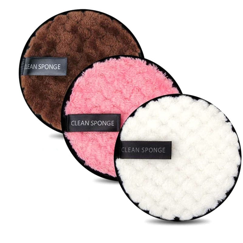 3 Pcs Fiber Makeup Remover Pad Reusable Face Sponge Bennys Beauty World