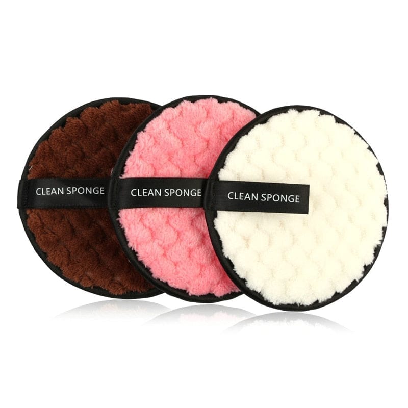 3 Pcs Fiber Makeup Remover Pad Reusable Face Sponge Bennys Beauty World