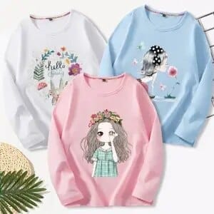 3 Pcs Kids Girls T-shirts Princess Toddler Baby Clothes Bennys Beauty World
