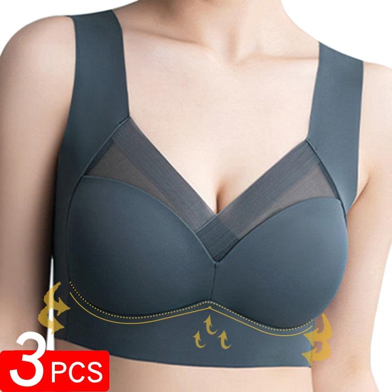 3 Pcs Seamless Push Up Sports Bra Bennys Beauty World