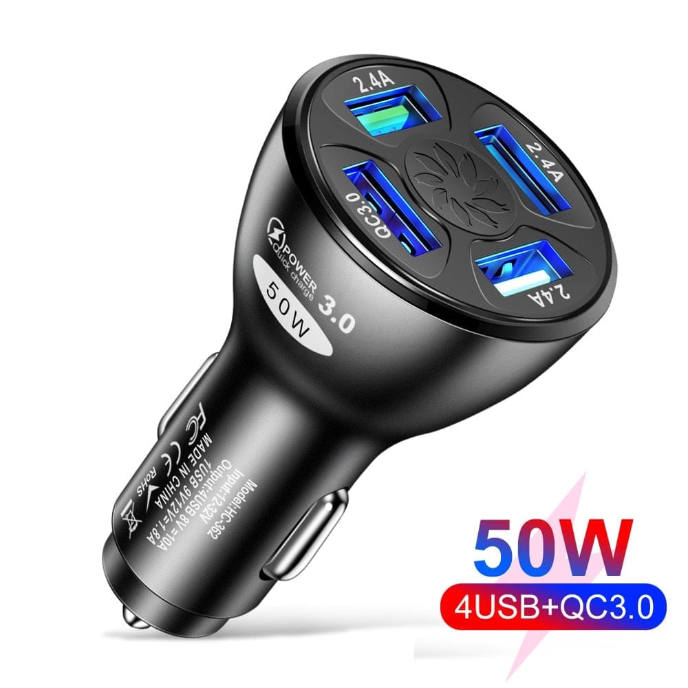 3 Ports USB Car Charger Quick Charge 3.0 Fast Car Charger Bennys Beauty World