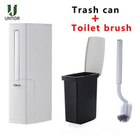 3 in1 Narrow Trash Can Plastic Waste Bin with Toilet Brush Bennys Beauty World