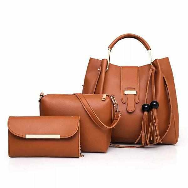 3 piece Lot Ladies Fashion Leather Handbag Bennys Beauty World