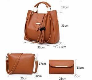 3 piece Lot Ladies Fashion Leather Handbag Bennys Beauty World