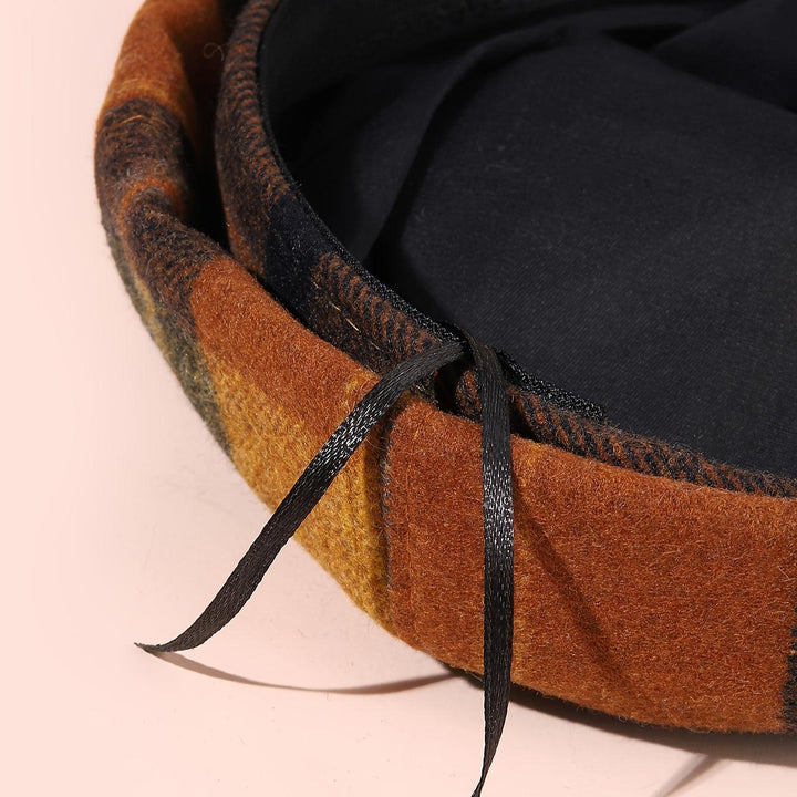 Classic British Style Vintage Plaid Newsboy Hat for Women - Warm Octagonal Beret for Autumn & Winter-Bennys Beauty World