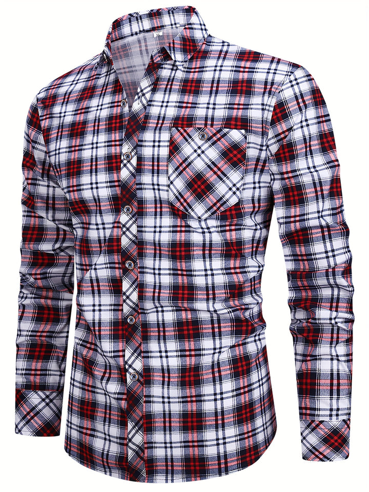 2 pcs Men's Long Sleeve Button-Up Shirts