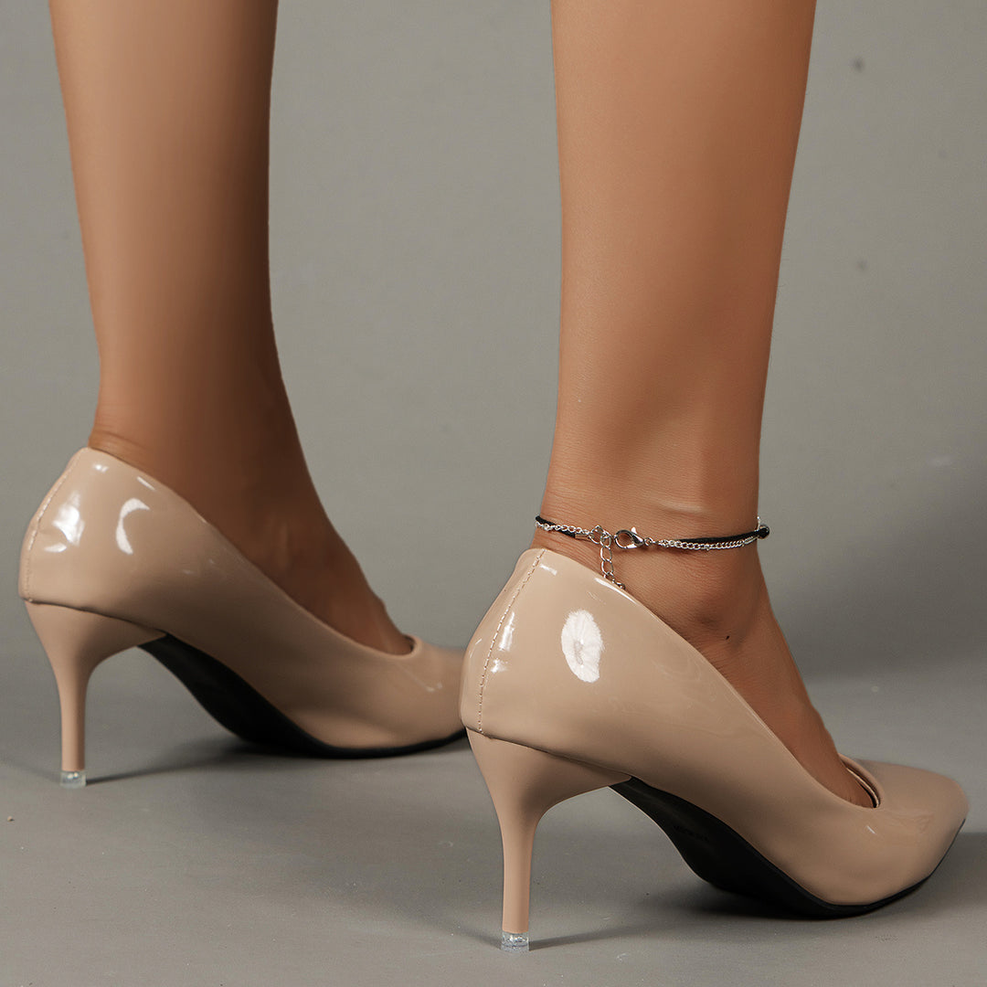 Women's Solid Color Stiletto Heels, Pointed Toe Work Pumps,