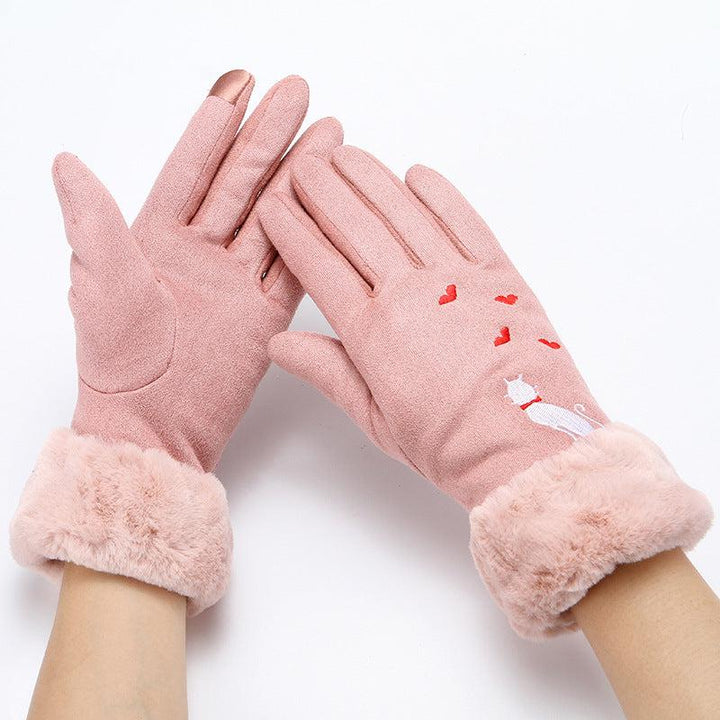 Gloves women winter suede gloves-Gloves-Bennys Beauty World