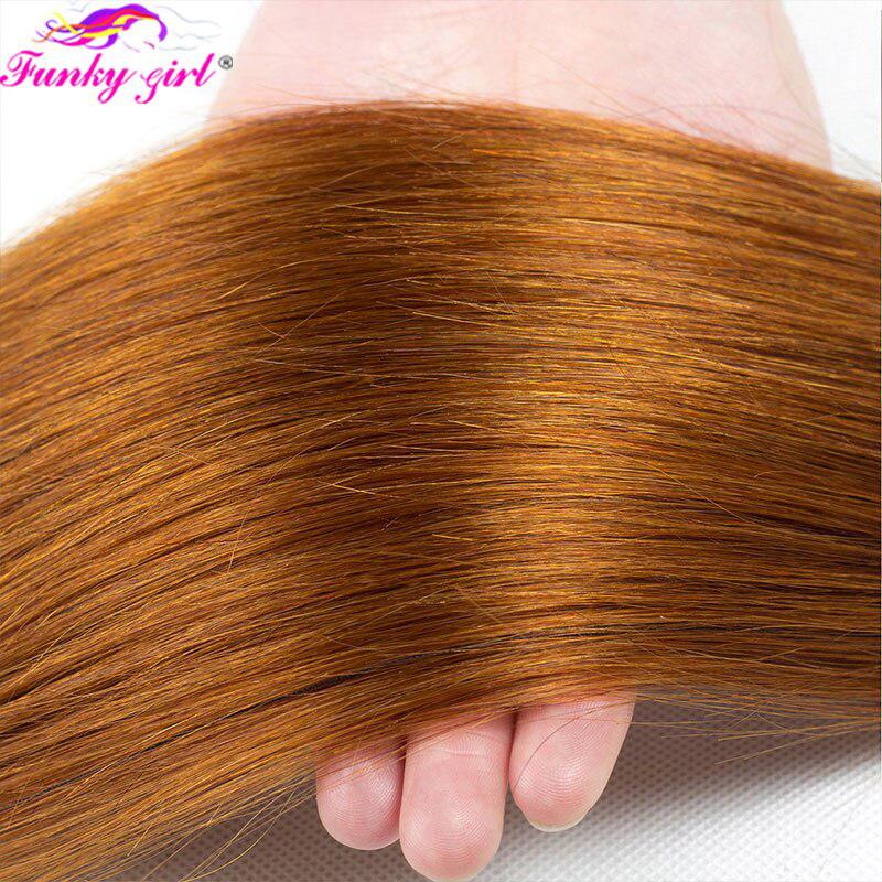 32 Inch Brazilian Straight Hair 1B/30 Two Toned Human Hair Weave Bundles Bennys Beauty World
