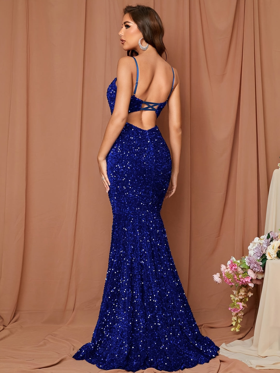 Women's Elegant Sequin Mermaid Wedding Dress