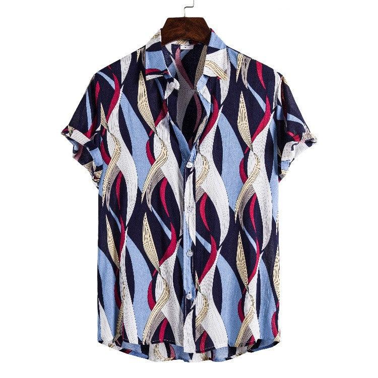 Hawaii beach flower shirt series high-quality cotton men's-Shirts-Bennys Beauty World