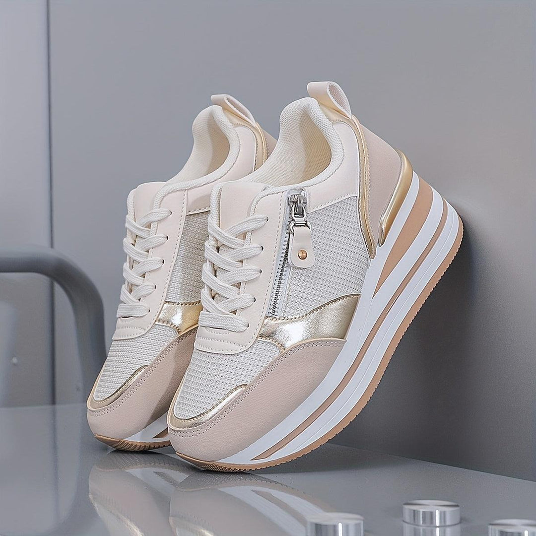 Women's Thick-Soled Elevated Lace-up Sports Shoes