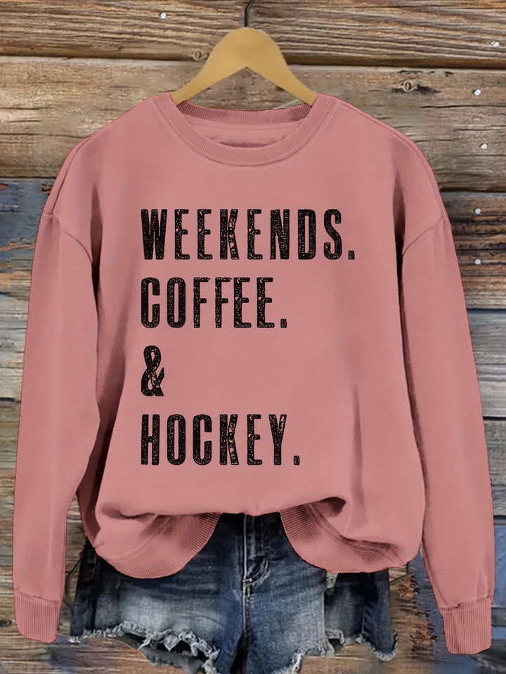 Coffee & Hockey Print Shirt-Bennys Beauty World