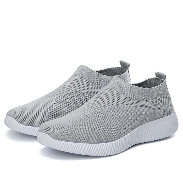Lightweight Women's Slip-On Sneakers  Solid Color Casual Shoes