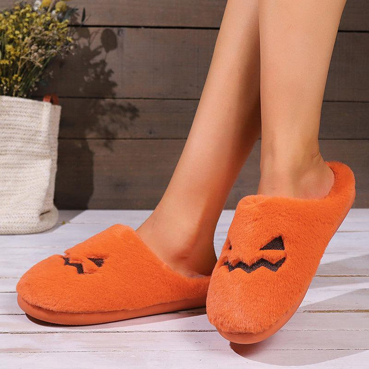 Halloween Pumpkin Slippers-shoes-Bennys Beauty World