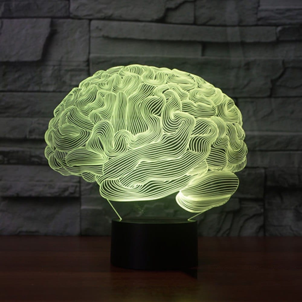 3D Acrylic Brain LED colorful remote control lamp Bennys Beauty World