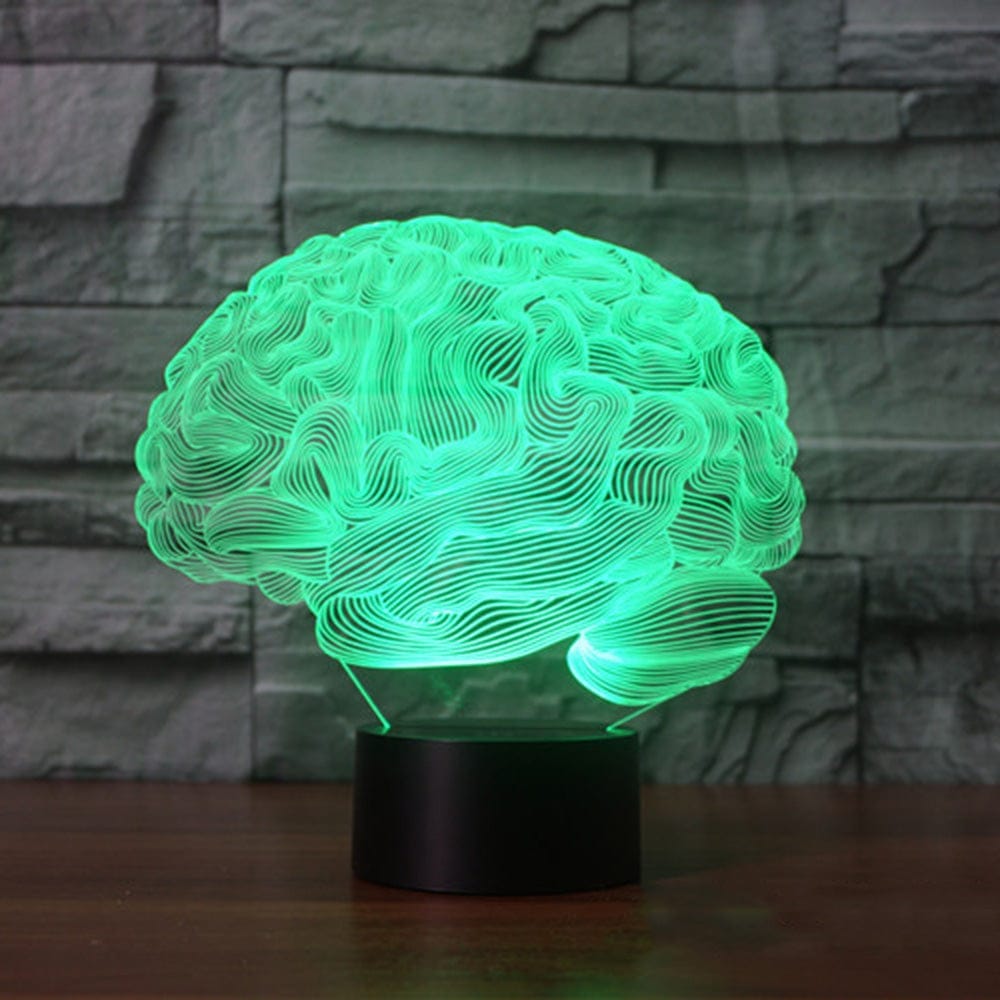 3D Acrylic Brain LED colorful remote control lamp Bennys Beauty World