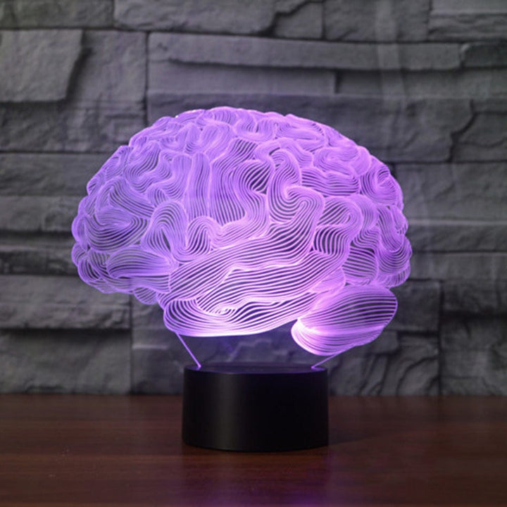 3D Acrylic Brain LED colorful remote control lamp Bennys Beauty World