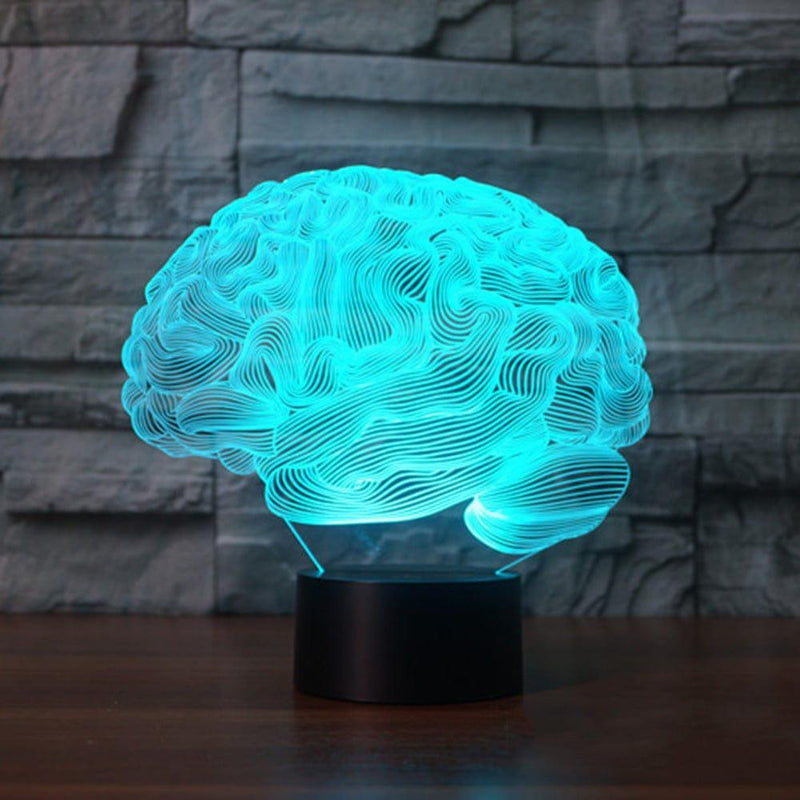 3D Acrylic Brain LED colorful remote control lamp Bennys Beauty World
