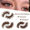 3D Lashes Amber Coloured Natural Long Fluffy False Brown Eyelashes Bennys Beauty World