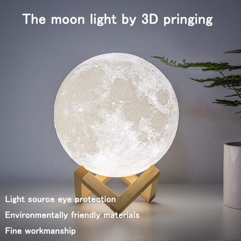 3D Print Moon Lamp Rechargeable 3D Lamp for Home Bennys Beauty World
