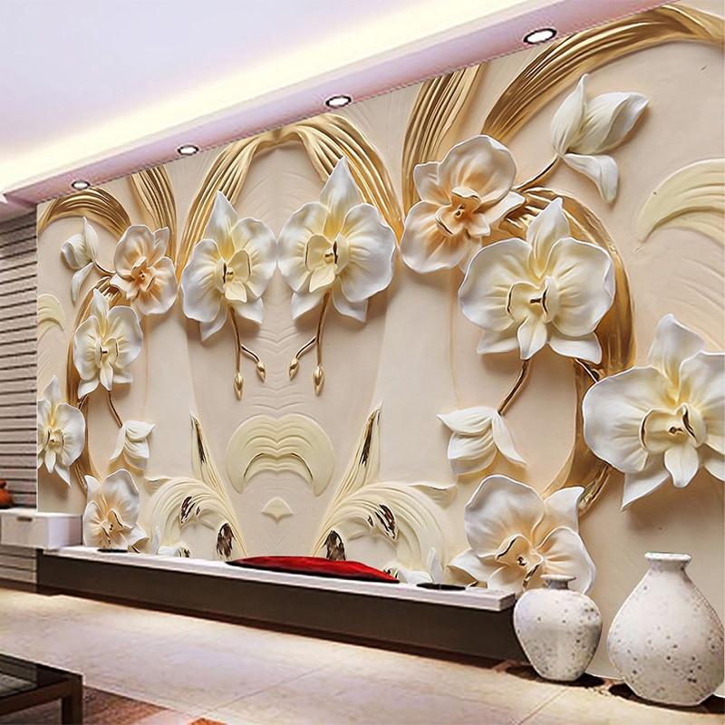 3D Relief Butterfly Orchid Background Wall Mural Living Room  Wall Paper Bennys Beauty World