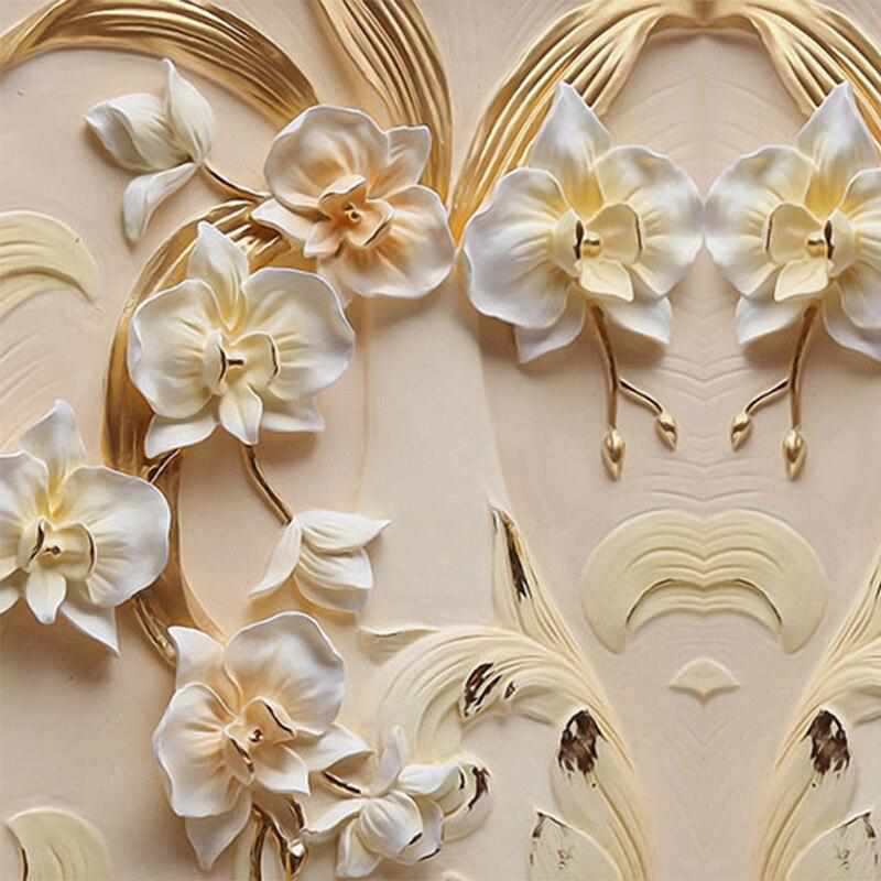 3D Relief Butterfly Orchid Background Wall Mural Living Room  Wall Paper Bennys Beauty World