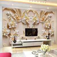 3D Relief Butterfly Orchid Background Wall Mural Living Room  Wall Paper Bennys Beauty World