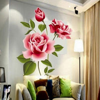 3D Rose Flower Blossom Wall Stickers For Living Room & Bedroom Bennys Beauty World