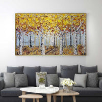 3D Unframed Hand Painted Gold Tree Oil Painting On Canvas Bennys Beauty World