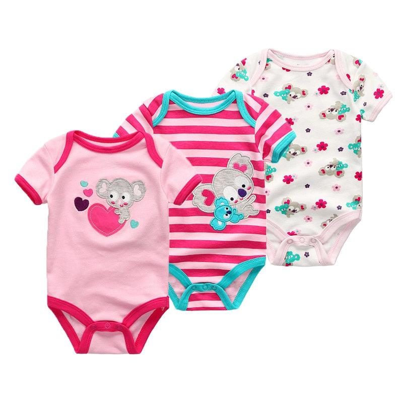 3PCS/Lot Baby Clothes Boy/Girl Baby Bodysuit Summer Clothes Solid