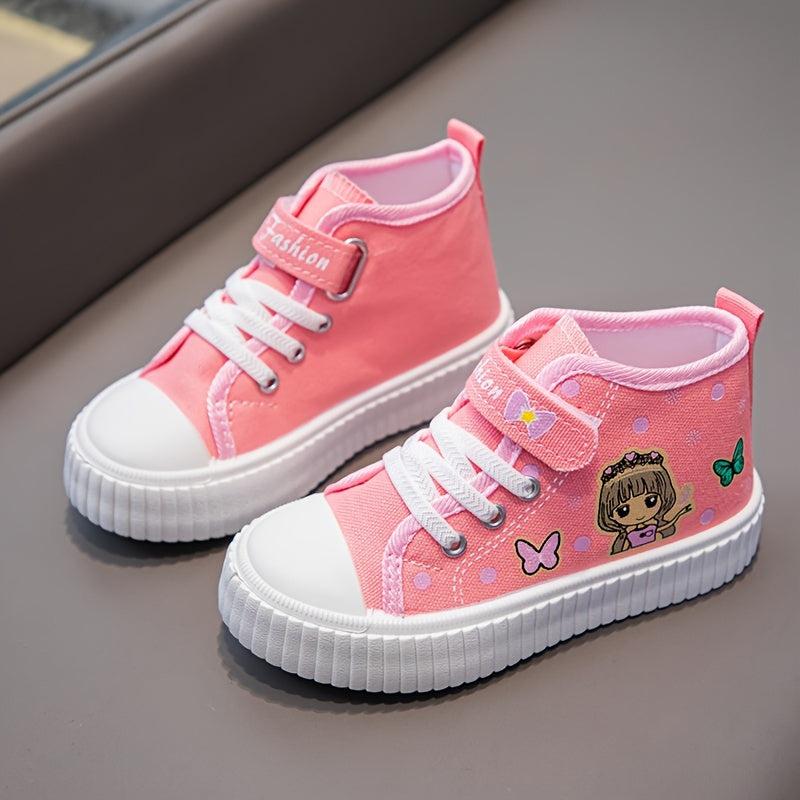 Adorable Butterfly Print Canvas Sneakers for Girls - Lightweight, Non-Slip, Perfect for Everyday & Casual Wear-Bennys Beauty World