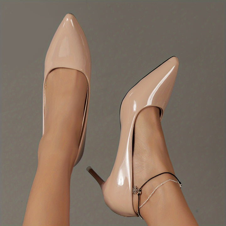Women's Solid Color Stiletto Heels, Pointed Toe Work Pumps,