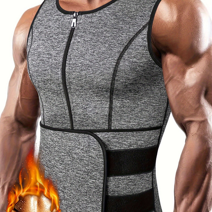 TKPARK Men's Adjustable Compression Tank Top &amp; Waist Trainer