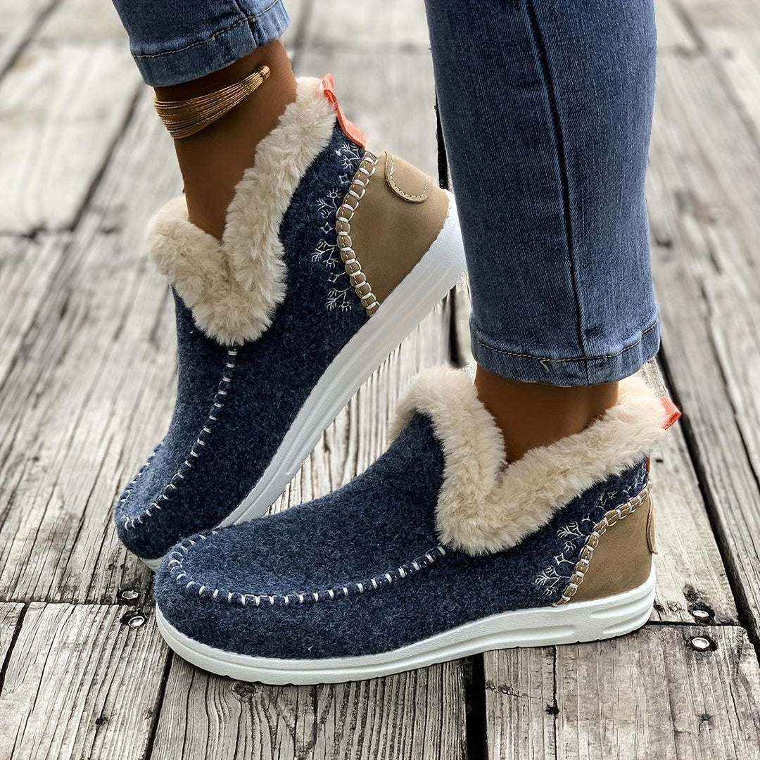 Women's Flat Furry Shoes: Essential Cozy Sneakers for Winter Outings-Shoes-Bennys Beauty World