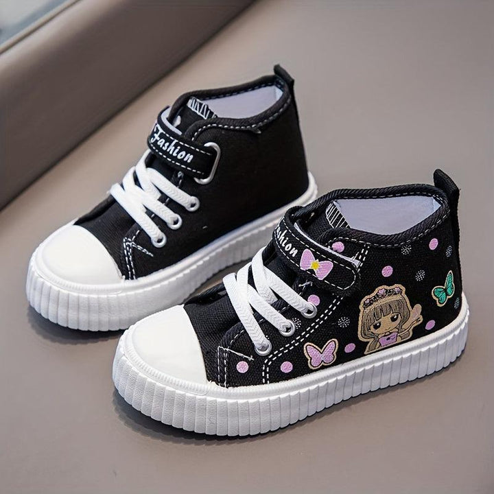 Adorable Butterfly Print Canvas Sneakers for Girls - Lightweight, Non-Slip, Perfect for Everyday & Casual Wear-Bennys Beauty World